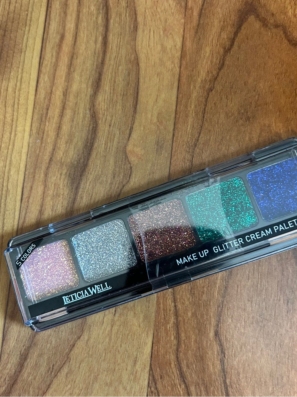 Glitter Cream Eyeshadow Palette - Pink, Silver, Rose, Green, Blue